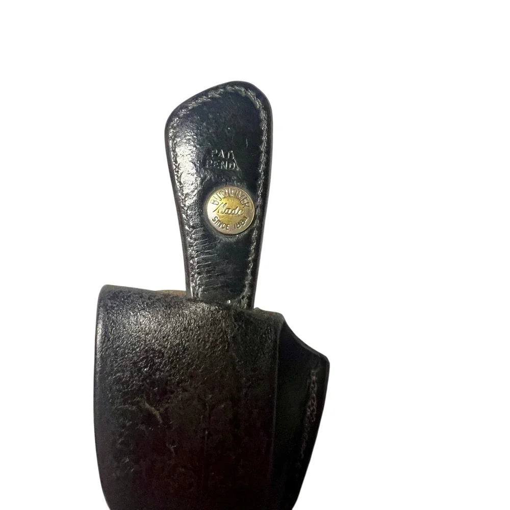 Vintage Bucheimer Leather Holster‎ #470 Black Tooled Initials NL